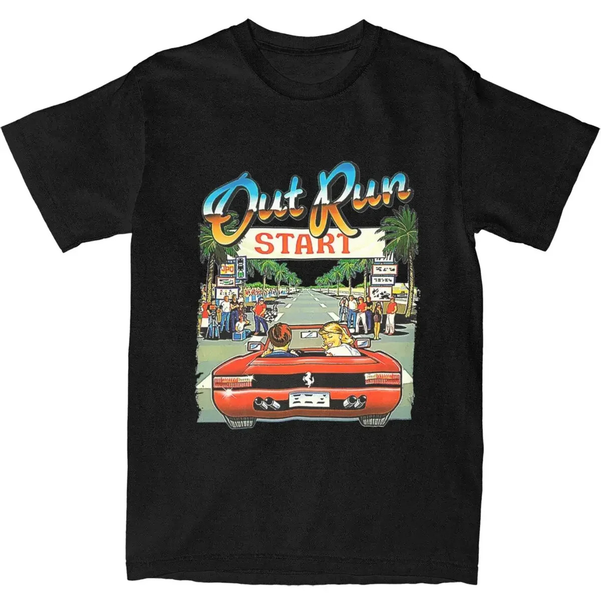 Apparel Funny 100% Cotton 80s Gaming T Shirt Top Tee Clothes New Arrival  men's Arcade Out Run Video Game Shirt