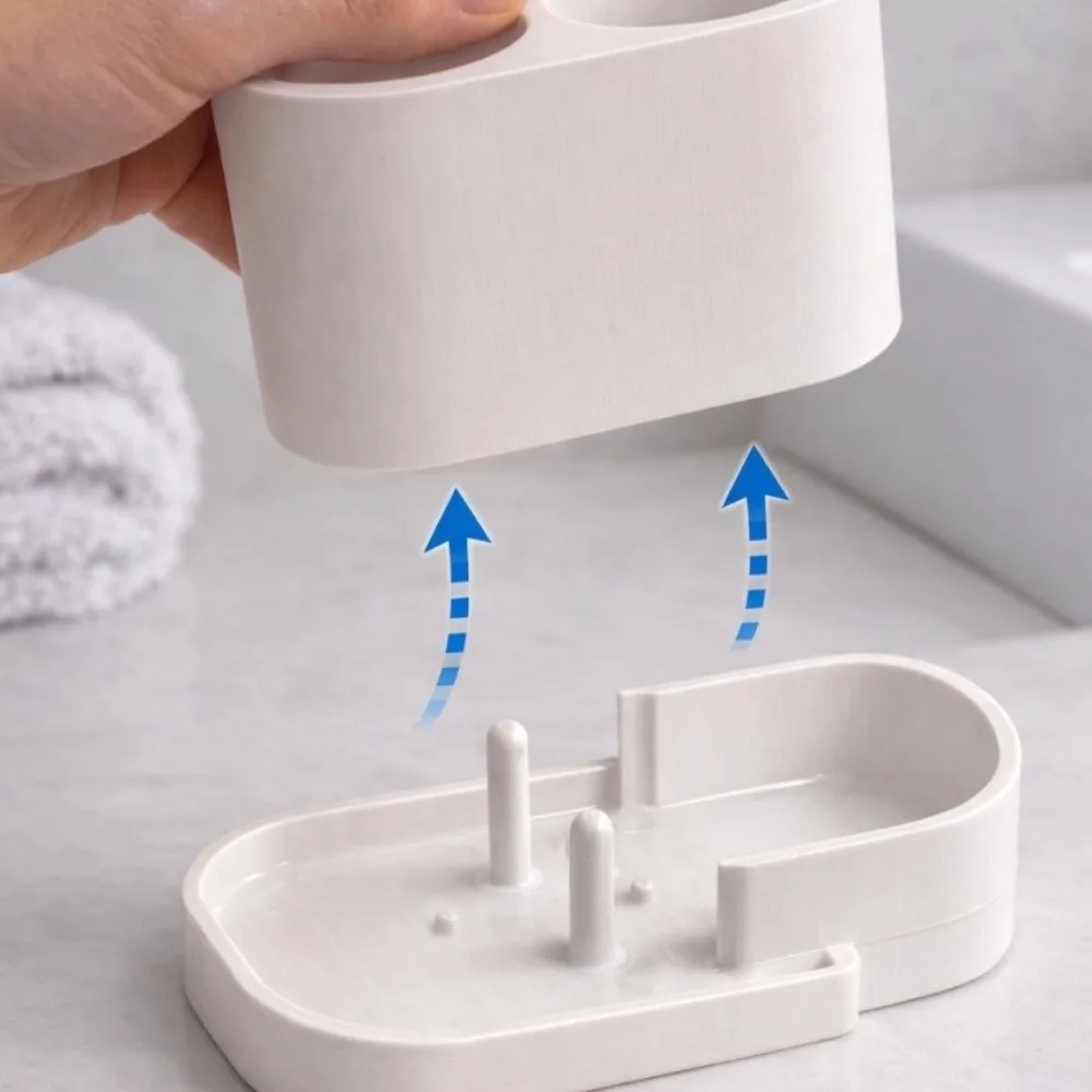 Detachable Toothbrush Holder Multi-Purpose Easy Clean Toothpaste Rack Multi-functional Compact Toiletries Storage Organizer