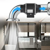 Ventilateur d'extraction 220V ventilateur de ventilation de conduit silencieux 2600 tr/min extracteur de tuyau de ventilateur de conduit pour cuisine salle de bains toilettes débit d'air 220 m3/h, noir 6