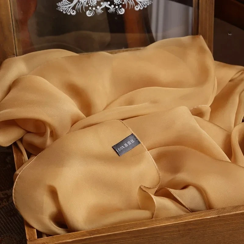 Foulard en soie Pure couleur or dames Hangzhou toutes saisons grande taille 250 cm femmes mode 100% foulard en soie