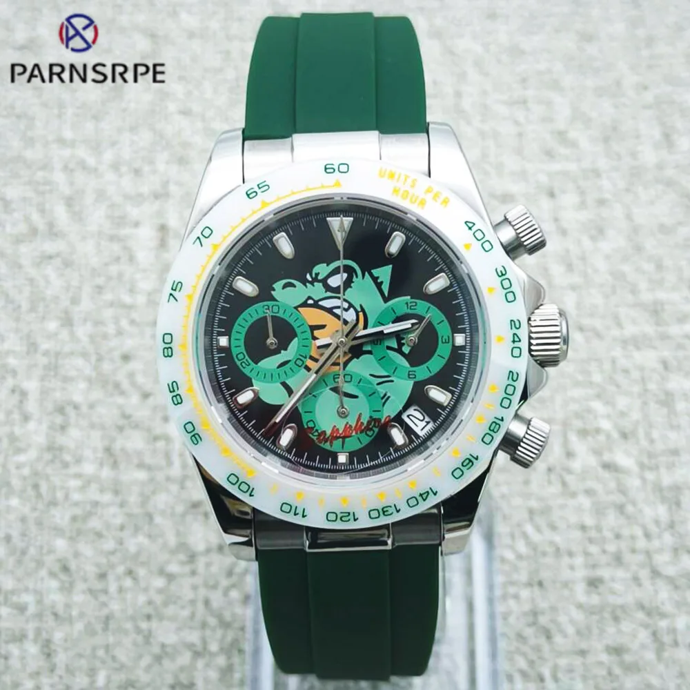 

39.5MM Quartz Chronograph watch Sapphire Glass Quartz Watch 316L Stainless Steel 50M Waterproof Luminous VK63 Watch