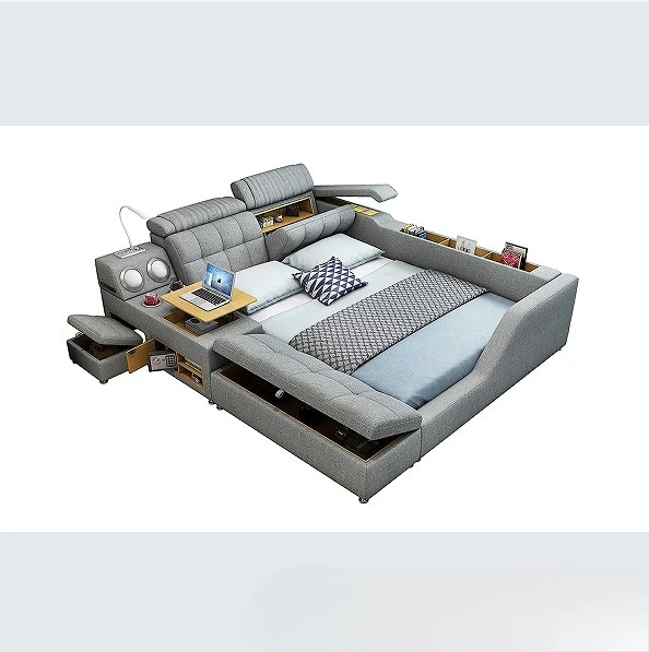 

Internet celebrity light luxury, leisure, leather bed, tatami, leather art, master bedroom, multi-function, double bed
