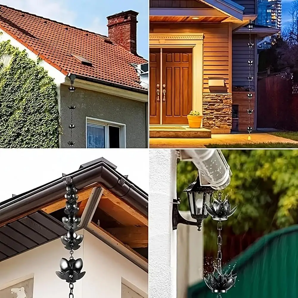 catena-di-raccolta-acqua-a-forma-di-loto-per-cortile-in-metallo-resistente-decorazione-da-giardino-con-tazze-raccogliacqua-per-grondaie-e-tubi-di-scolo