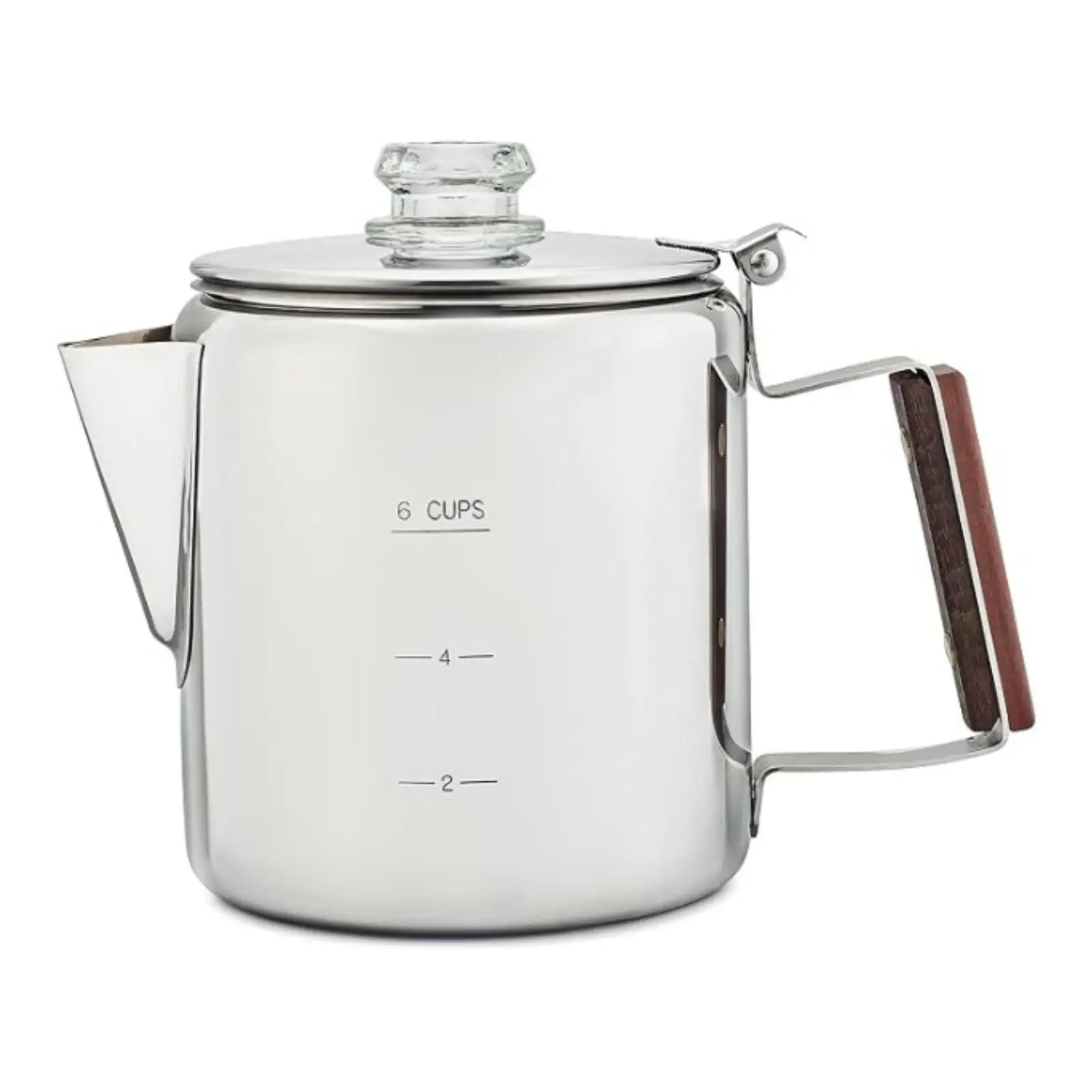 Outdoor Beverage Maker Portable Coffee Pot Clear Lid Knob Stainless Steel Tea Kettle for Backpacking