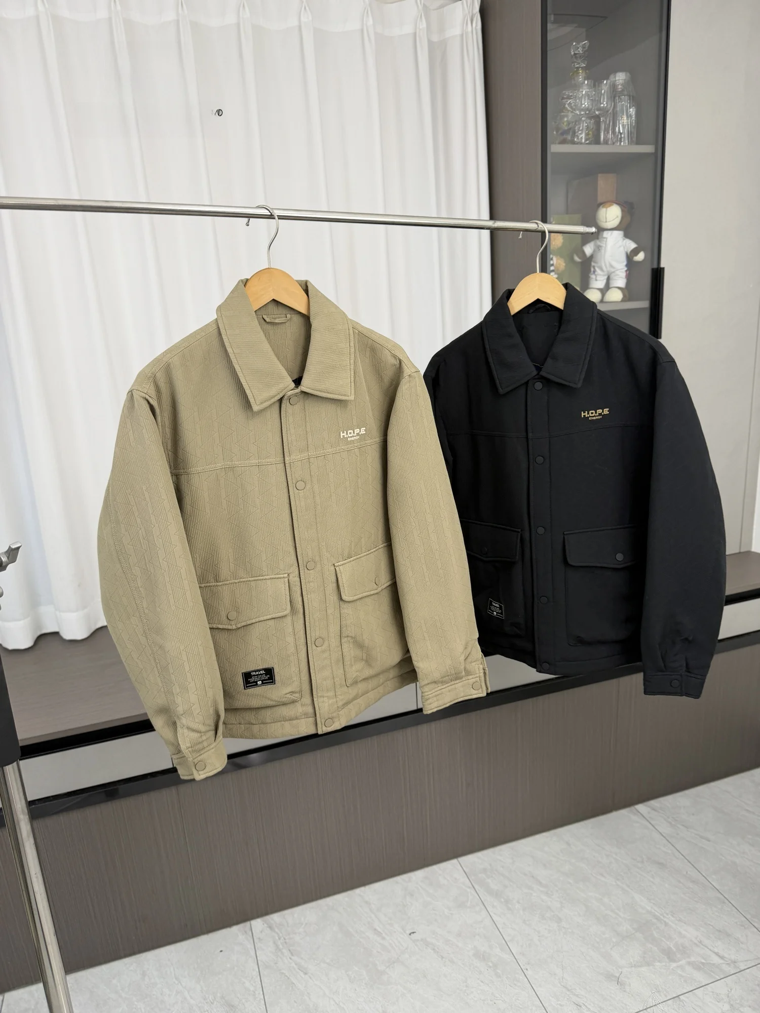 H Home Men's Fashionable Casual down Jacket 90 Duck down Collar Stand up Warm Breathable Winter Outerwear Coat