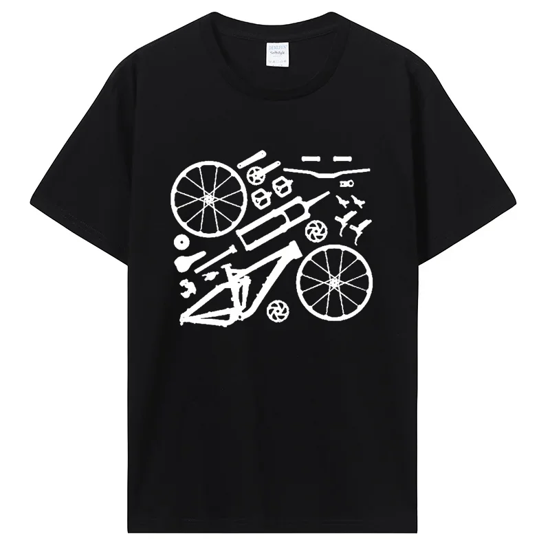 New Enduro Mountain Bike Mtb Parts Tshirt Tagless Coton T-Shirt Graphic Tees Men Clothing Oversized Tshirt