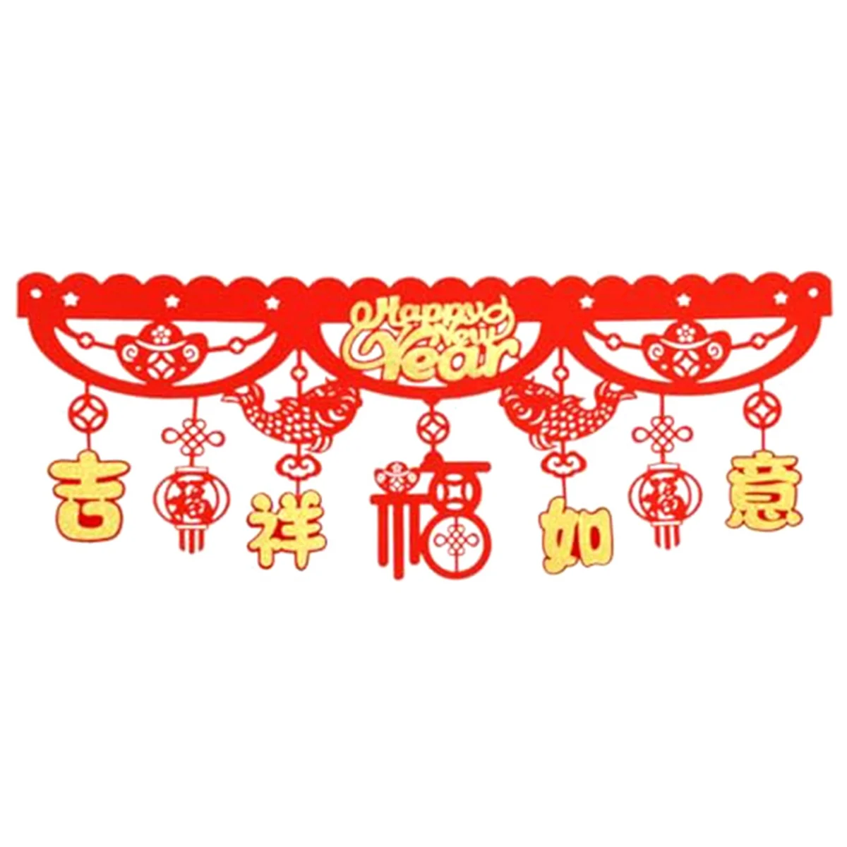 Red China New Year Flag 2024 Dragon Spring Festival China Decorated Lucky Home to Celebrate D