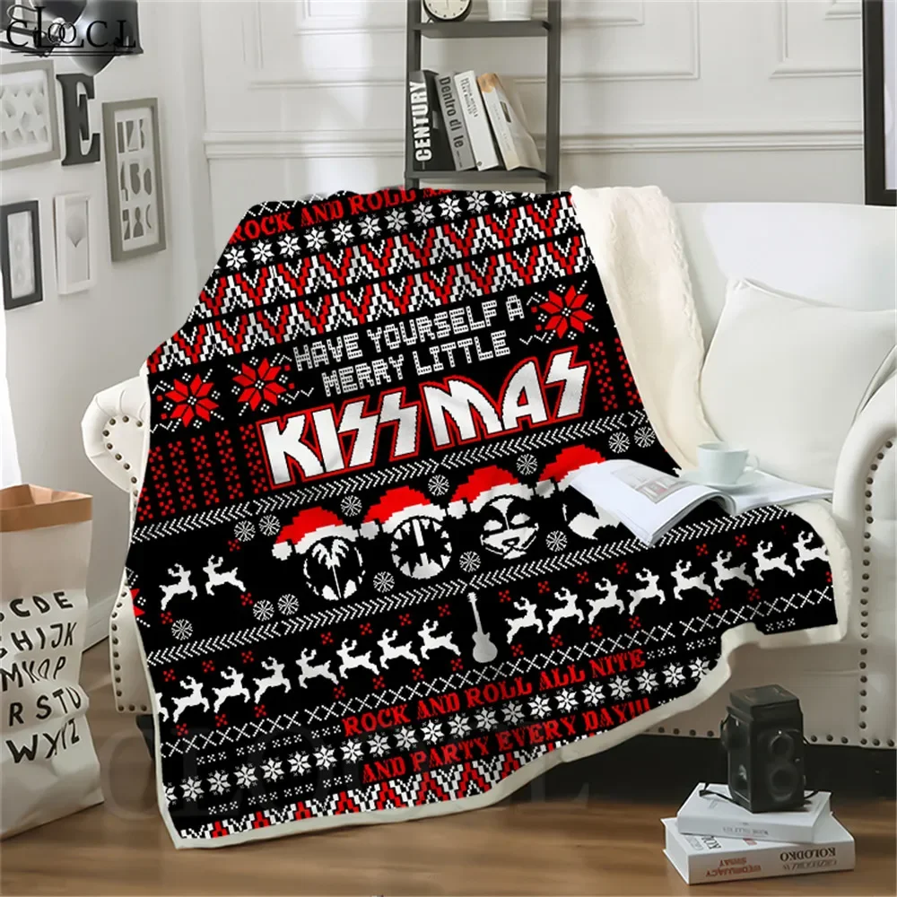 

Рождественские одеяла KISS Band 3D одеяла для кроватей, одеяло для взрослых, постельное белье, диван, модное одеяло для путешествий, вечерние персонажи