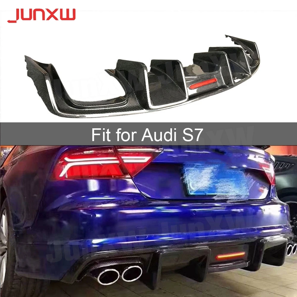 

Carbon Fiber Rear Bumper Lip Diffuser FRP For Audi S7 Sline Sport 2012-2015 Rear Bumper Extension Covers Car Styling