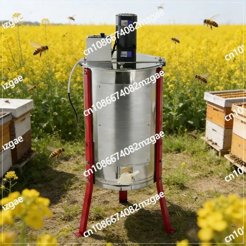 Heavy-Duty 3-Frame Electric Honey Extractor, 201 Stainless Steel Honey Separator with Enhanced Durability for Beekeeping