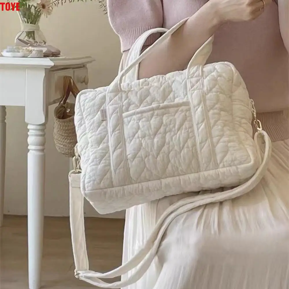 

Cotton Quilted Mummy Bag Korean Style Large Capacity Baby Diaper Organizer Multi-pocket Baby Care Storage Women Handbag Travel