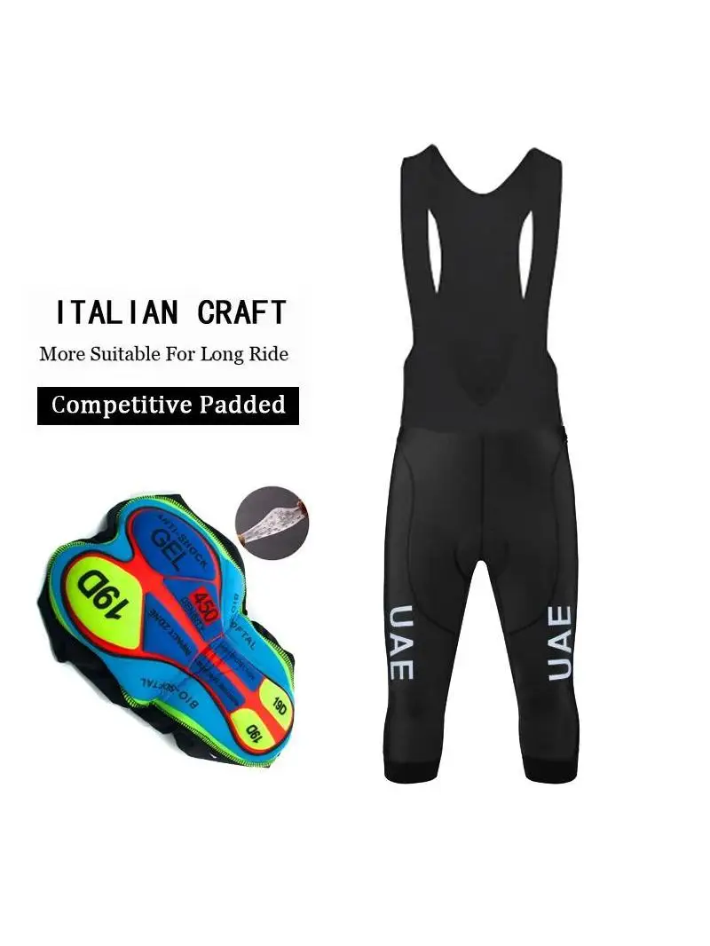 AliExpress NONE New UAE Men Cycling Pants 3/4 Bib Pants Outdoor 19D Bib Shorts Summer Cycling equipment Breathable Cycling 7 Points Pants