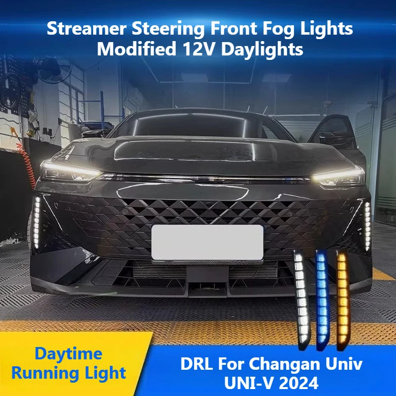 

DRL For Changan Univ UNI-V 2024 Car Led Daytime Running Lights Driving Streamer Steering Front Fog Lights Modified 12V Daylights