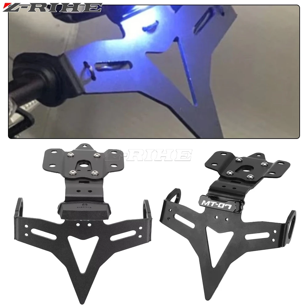 

For Yamaha MT07 MT-07 MT 07 2013-2025 2024 2023 YZF R7 FZ-07 License Plate Holder Bracket Rear Tail Tidy Fender Eliminator Kit