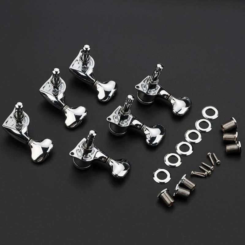 Guitar Machine Head Set 3L3R Tuners Easy Installation Guitar Tuning Pegs Metal Guitar Tuners Metal Guitar Accessories