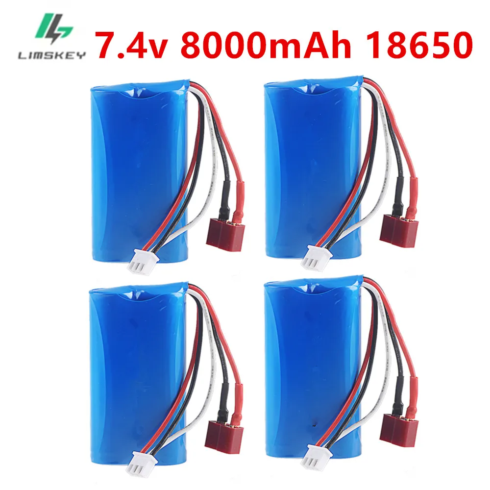 Upgrade 7.4V 18650 8000MAH Battery for Wltoys 10428/12428/12423 / Q46 Q39 A959-B SCY-16101 SCY-16102 SCY-16103 RC Car Parts