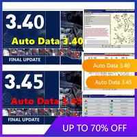 2025 Venta caliente datos automáticos 3,45 diagramas de cableado instalación de datos vídeo AutoData 3,40 CD en varios idiomas unidad USB Software de reparación de automóviles