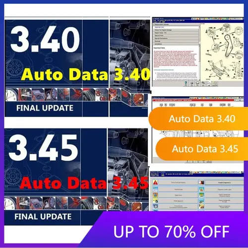 2025 Venta caliente datos automáticos 3,45 diagramas de cableado instalación de datos vídeo AutoData 3,40 CD en varios idiomas unidad USB Software de reparación de automóviles