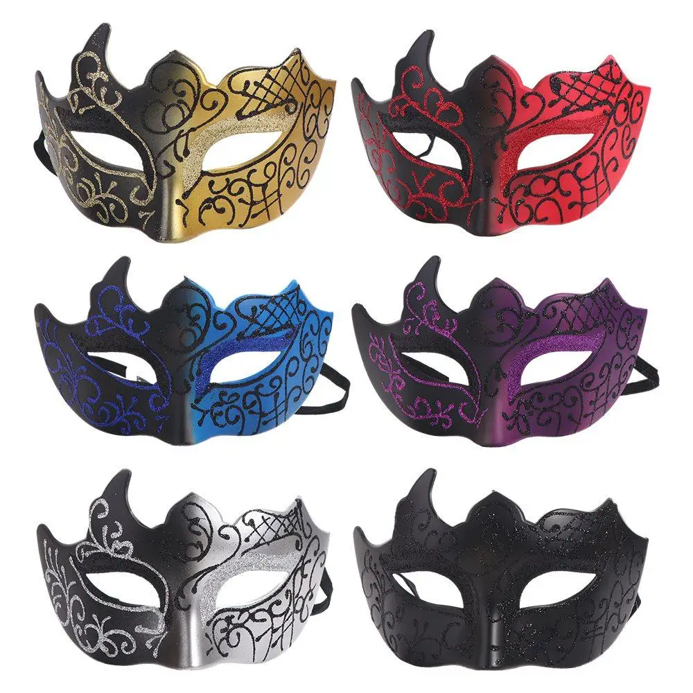 Glitter Half Face Masquerade Mask donna uomo Venice Mask accessori per costumi di Halloween per Cosplay Party