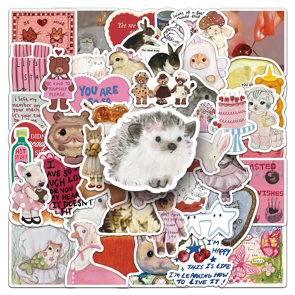 10/30/50 stücke Cartoon Vintage Tiere Muster Aufkleber Kreative Graffiti Aufkleber Laptop Koffer Telefon Wasserdicht Aufkleber Großhandel