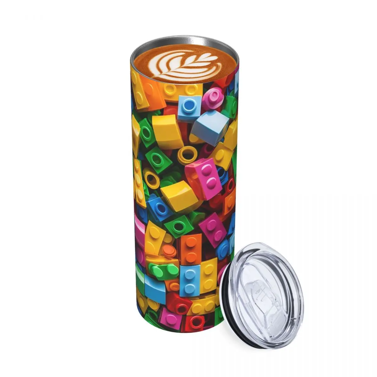 

Стакан из нержавеющей стали с текстурой Lego, кружка с вакуумной изоляцией, термохолодная чашка, соломинки с крышкой, 20 унций