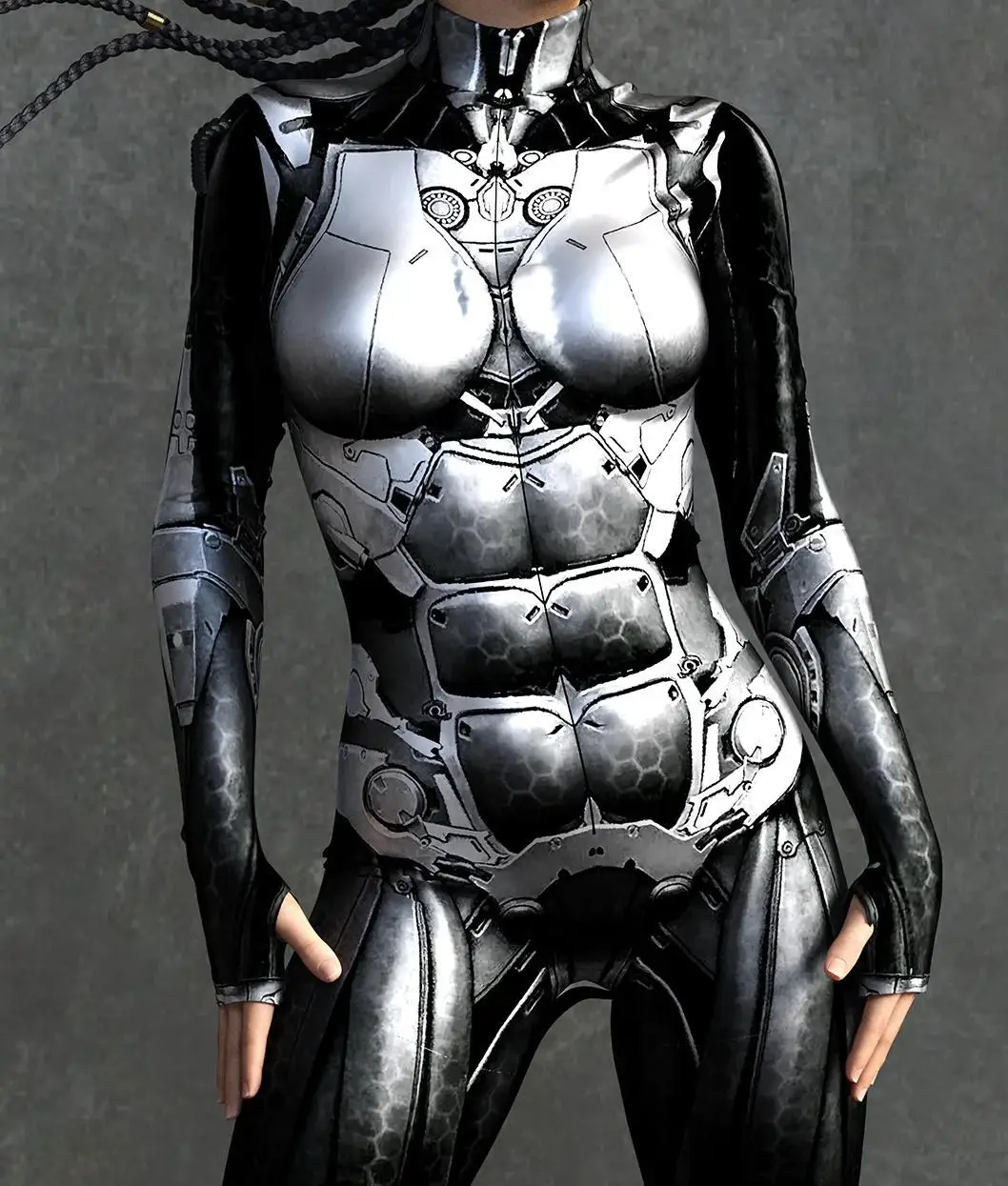 Damen Sexy Rüstungs-Overall für Feiertage, Partys, Halloween, Karneval, Cosplay-Kostüm, Steampunk-Maskerade-Bodysuit – Detail 3