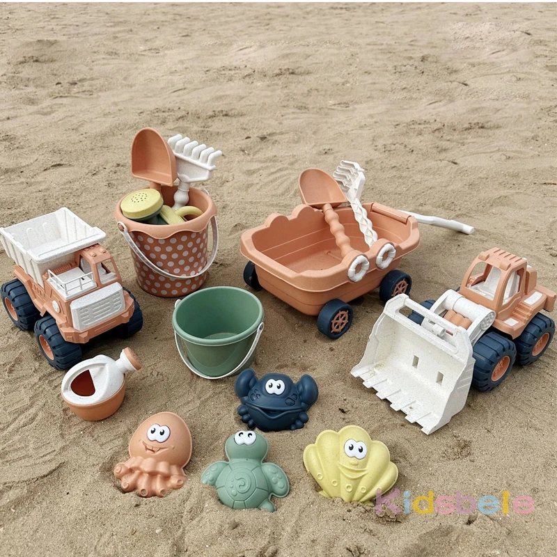 لعبة الشاطئ حفارة لودر أطفال بالريموت كنترول لعبة حفر الرمال لعبة الشاطئ شاحنة أداة حفار الرمال