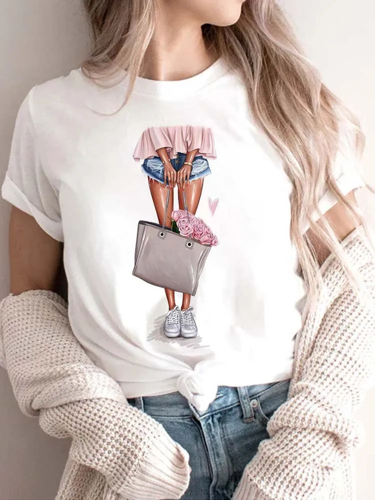 Maycaur Hot Sales Printed Female Tshirt Women Fashion Graphic Printed T-Shirt Harajuku Korean Style Short Sleeves Clothes Female