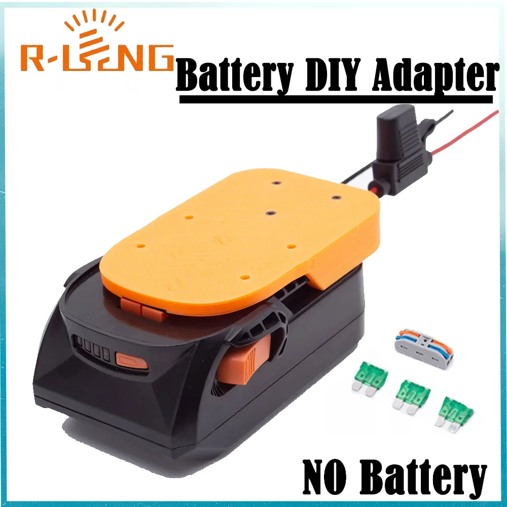 Convertitore di batteria della ruota di alimentazione dell'adattatore fai-da-te per batteria al litio Ridgid AEG 18V per auto Rc, robotica 14 fili AWG (senza batterie)