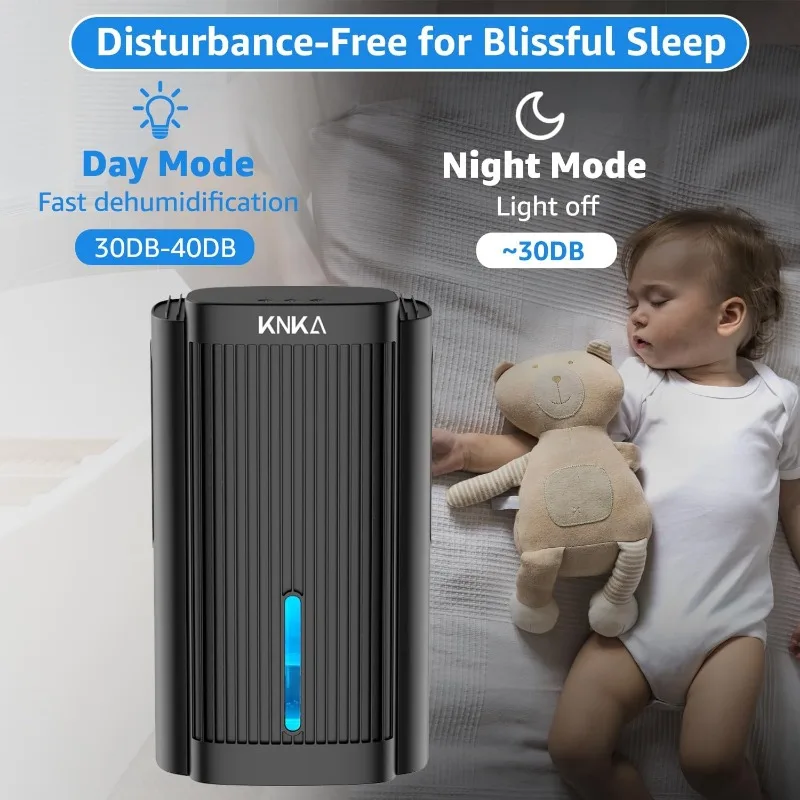 Dehumidifier,95 OZ Water Tank, (1000 sq. ft) Quiet Dehumidifier for Bedroom,with Auto Shut Off, Sleep Mode,7 Colors LED Light