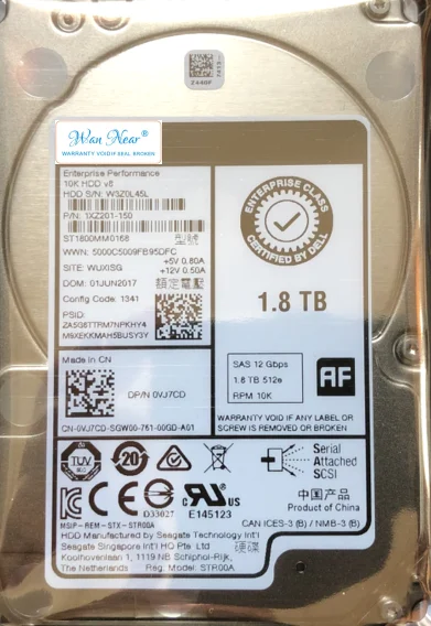 For  VJ7CD  ENTERPRISE 1.8TB 10K 12Gbps SAS 2.5'' ST1800MM0168