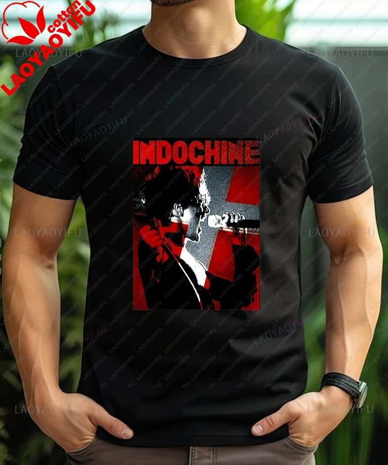 

French Band Indochine Classic Poster Print Fashion T-shirt, Unisex Casual Shirt, Spring/summer Quality Cotton Round Neck T-shirt