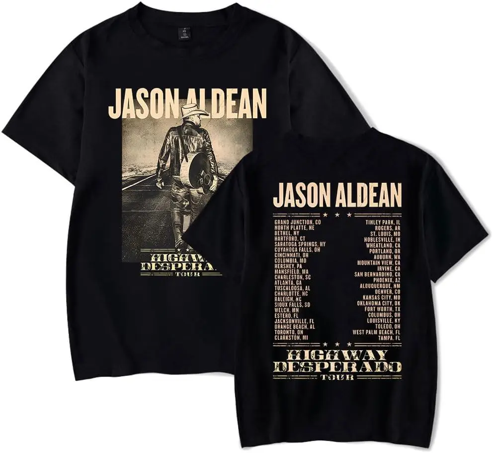 

Jason Aldean Merch Highway Desperado Tour TEE Short Sleeve Classic Crewneck tee Shirt top Unisex