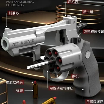 Csnoobs ZP5 357 리볼버 기계식 연속 발사 장난감 총, 자동 권총 소프트 다트 총알 CS 야외 무기, 어린이 성인용 