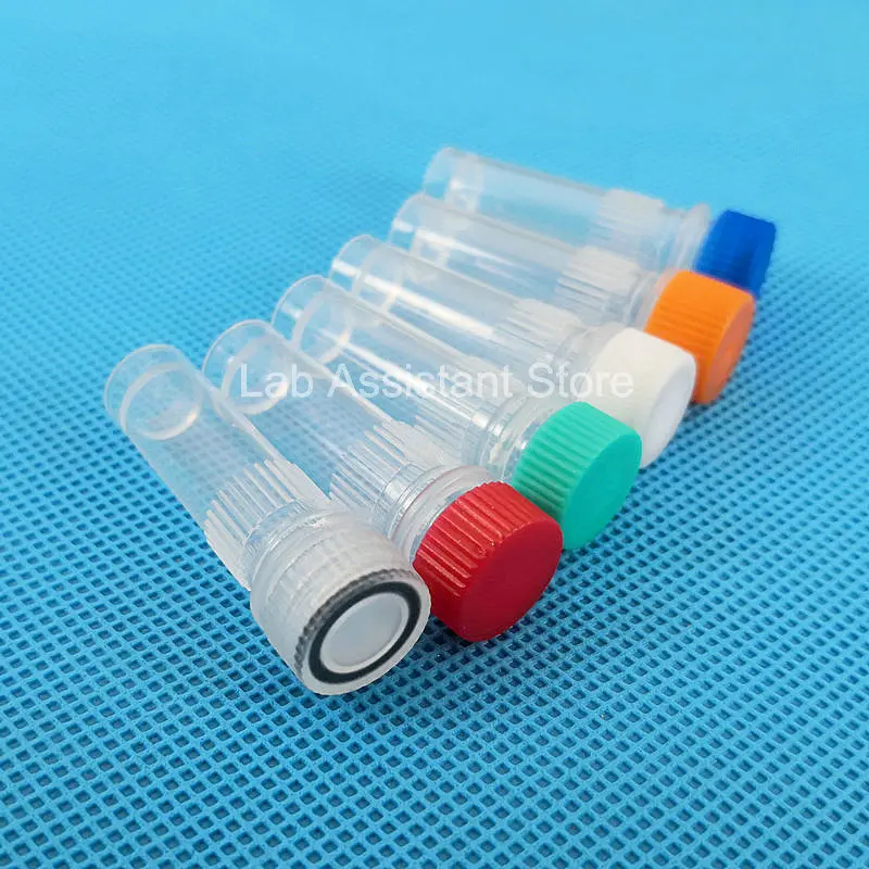 Tubos de congelaciรณn PP para laboratorio, viales criogรฉnicos de fondo plano, 10x40mm, 1ml, 500 unidades por lote