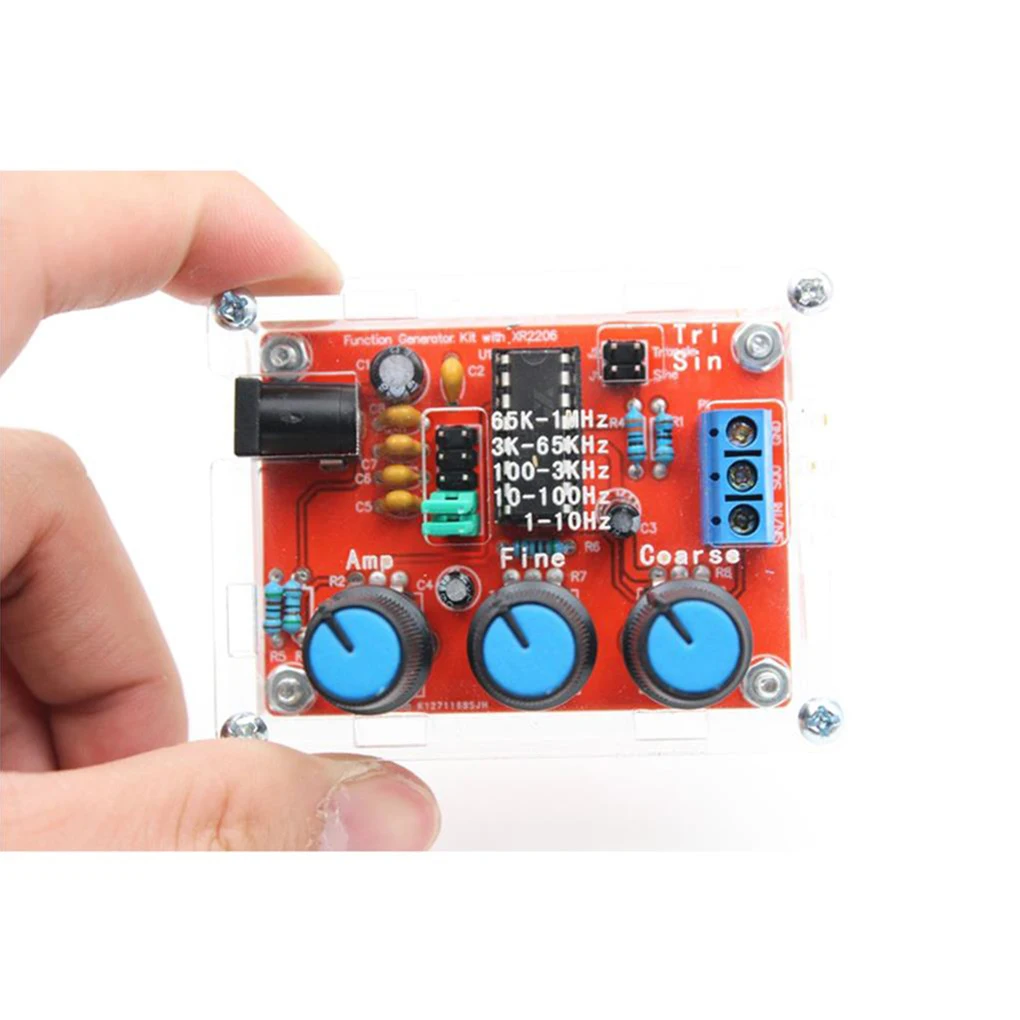 1Hz -1MHz XR2206 Function Signal Generator DIY Kit Sine/Triangle/Square Output Signal Generator Adjustable Frequency Amplitude