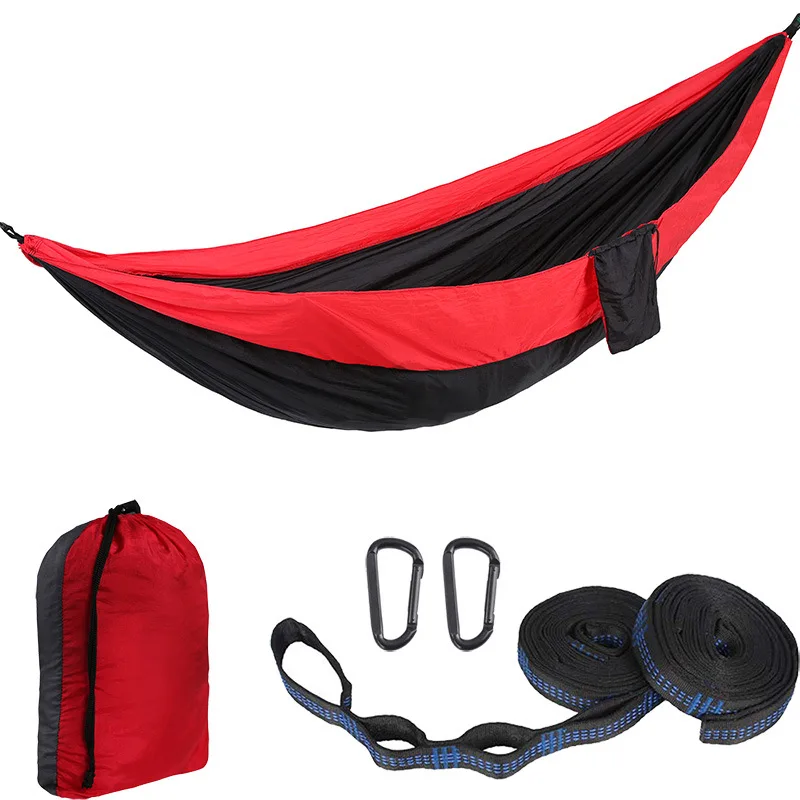 Color Parachute Hammock with Hammock Straps and Black Carabiner Camping Survival Travel Single Person Outdoor Furniture