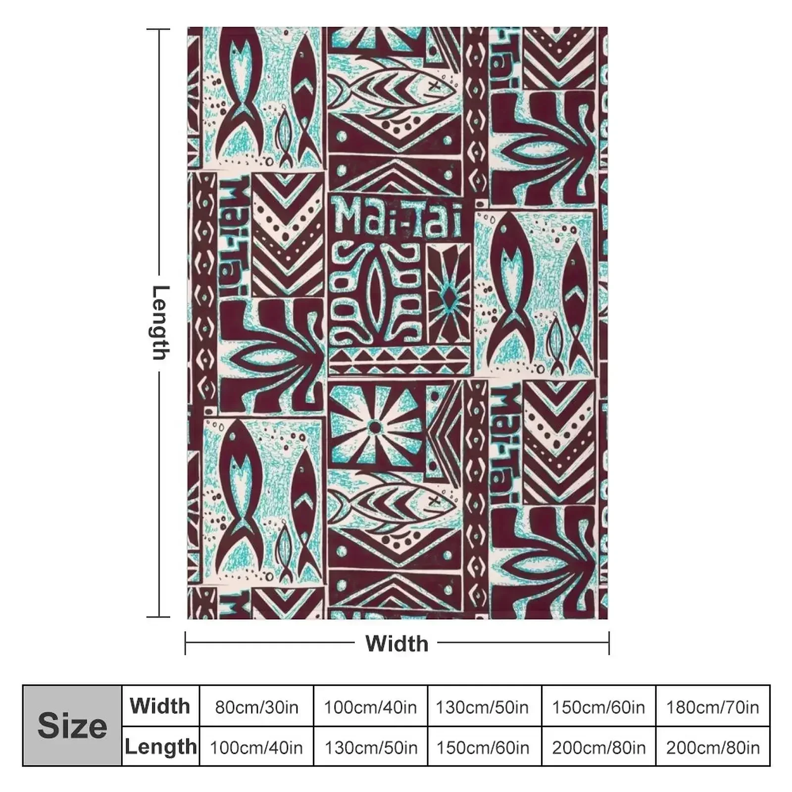 MAI TAI SURFING - COCOA AND JAGGED ICE BLUE Throw Blanket Personalized Gift Flannels funny gift Polar Blankets