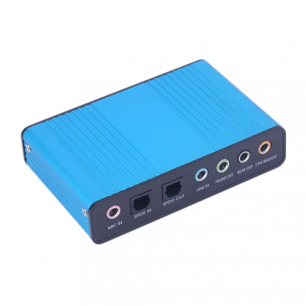 Audiod USB 6 Channel 5.1 / 7.1 Surround External Sound Card PC Laptop Desktop Tablet Audio Optical Adapter Card Recording K Song