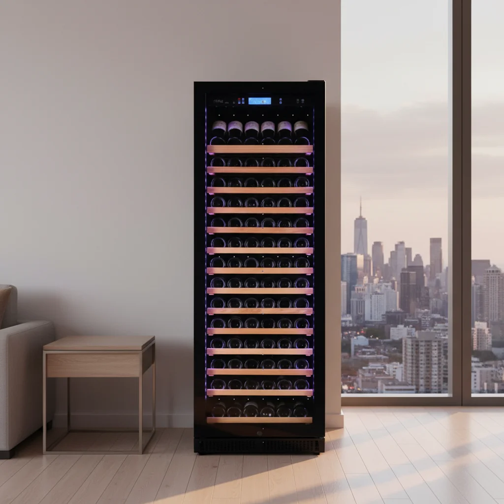 168 Bottle 430L Compressor Cooling Single Zone Wine Chiller Wine Cabinet Cooler Bar Refrigerator Wine Cigar Cabinet