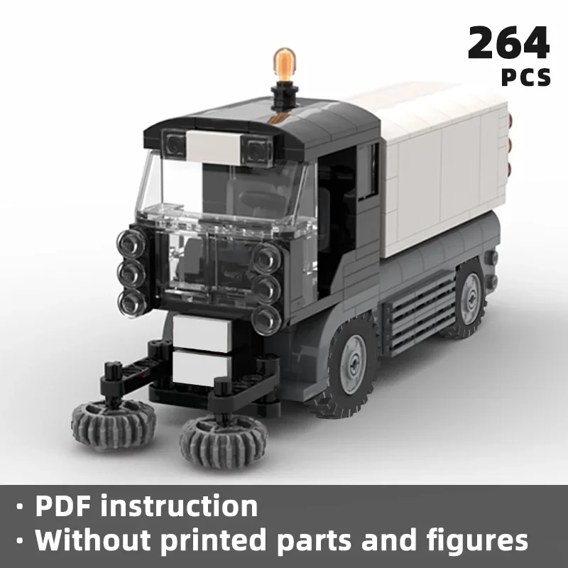 

detailed Swingo 200 compact street sweeper bricks city cleaner car vehicle blocks road cleaning urban dust collector moc unique
