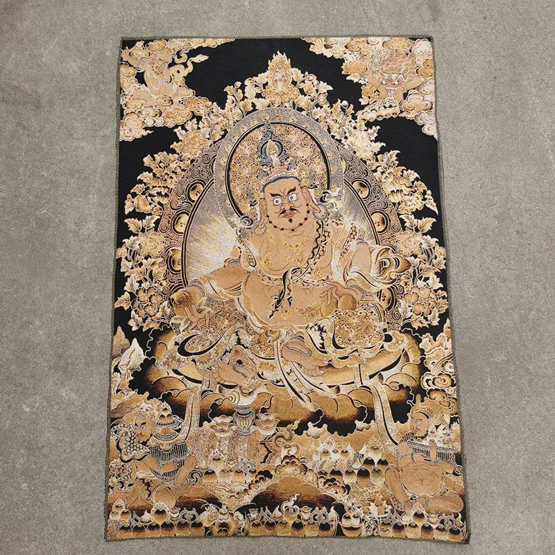 

Antique Tibetan Thangka Buddha Statue Nepalese Portrait Weaving Splendid Tangka Embroidery Silk Embroidery