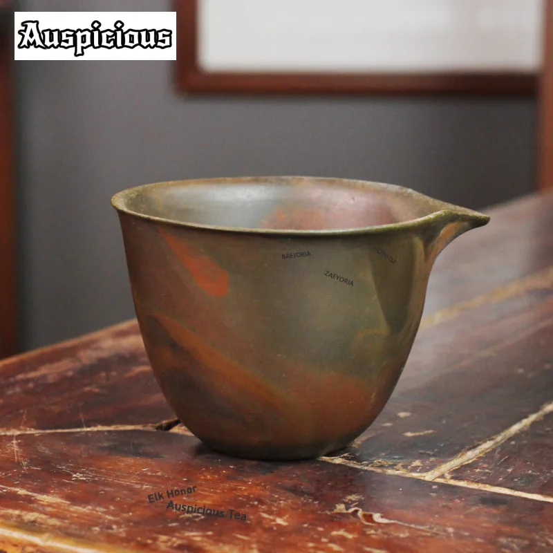 ZAEYORIA 200ml Wood-fired Porcelain Nixing Pottery Tea Pitcher Pour Tea Cha Hai Dispenser Justice Cup Fair Mug Cha Accessories