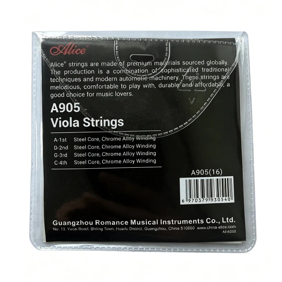 Комплект струн Alice A905 Viola, стальной сердечник для намотки Ni-Fe, полный комплект 1-4