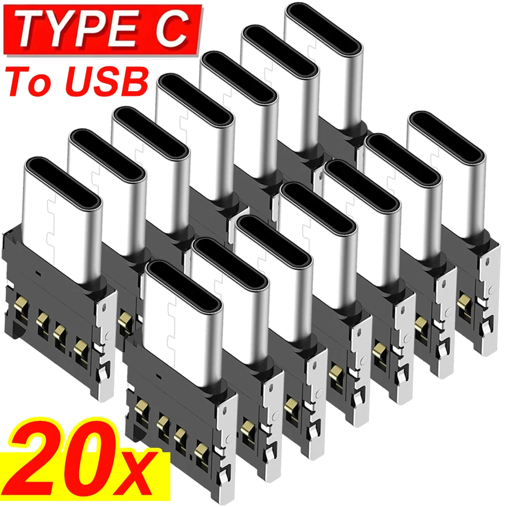 1/5/20PCS Universal Type-C to USB 2.0 OTG Adapter Connector Android for Macbook Samsung Mi Cell Smartphone Tablet Cable Adapter
