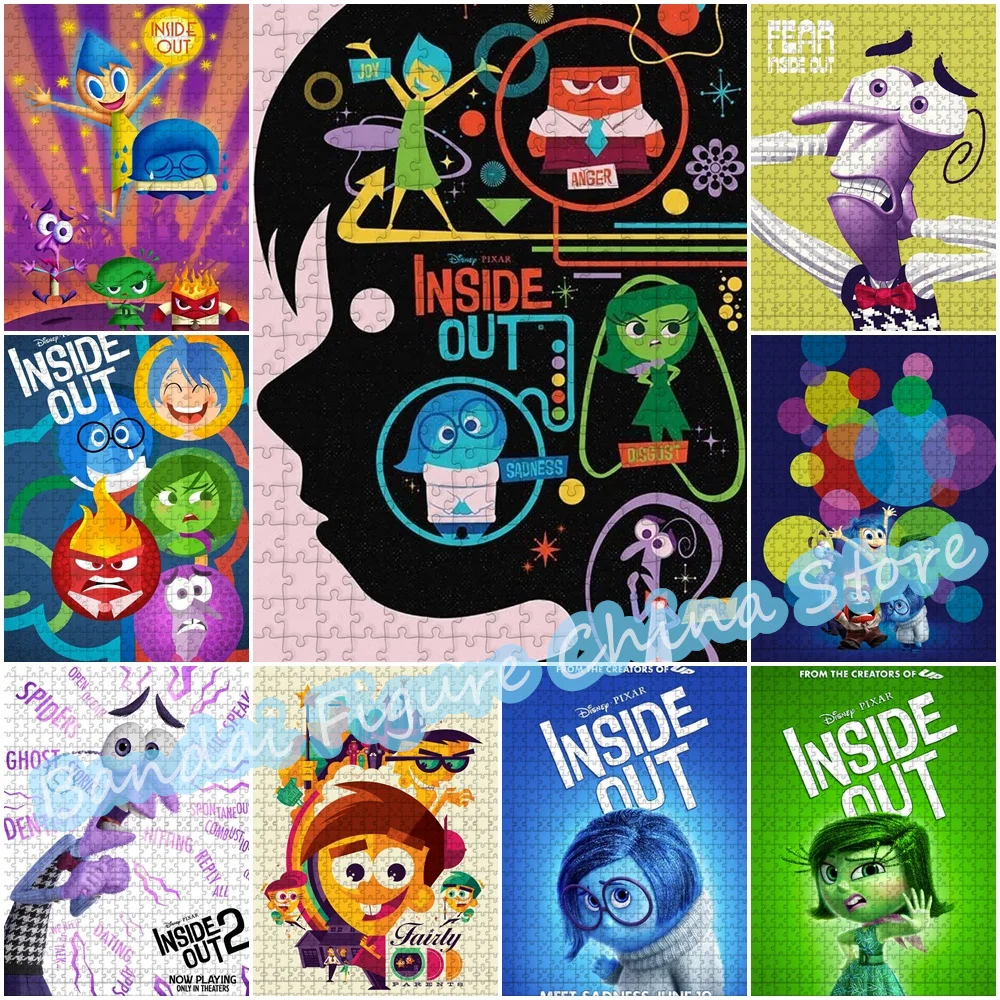 

Disney Cartoon Inside Out 300/500/1000 Pieces Jigsaw Puzzle Intensa Mente Vice Versa Print Puzzle for Kids Toys Christmas Gifts