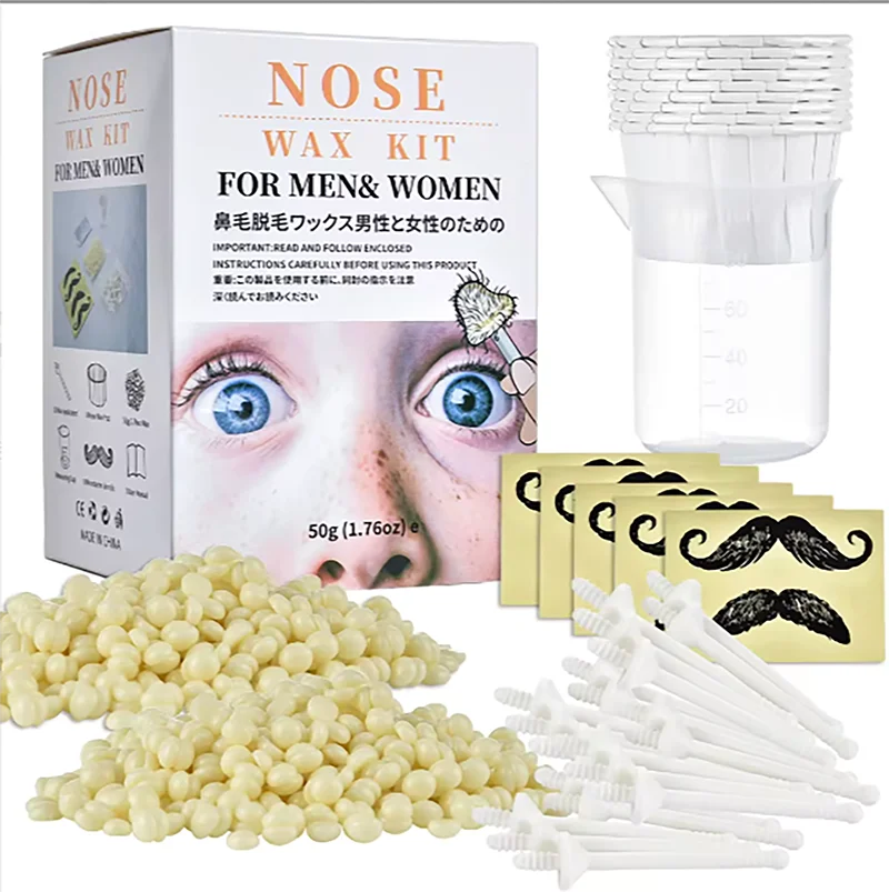 Wax bean Painless Nose Hair Wax Kit, Includes Nose Wax and A