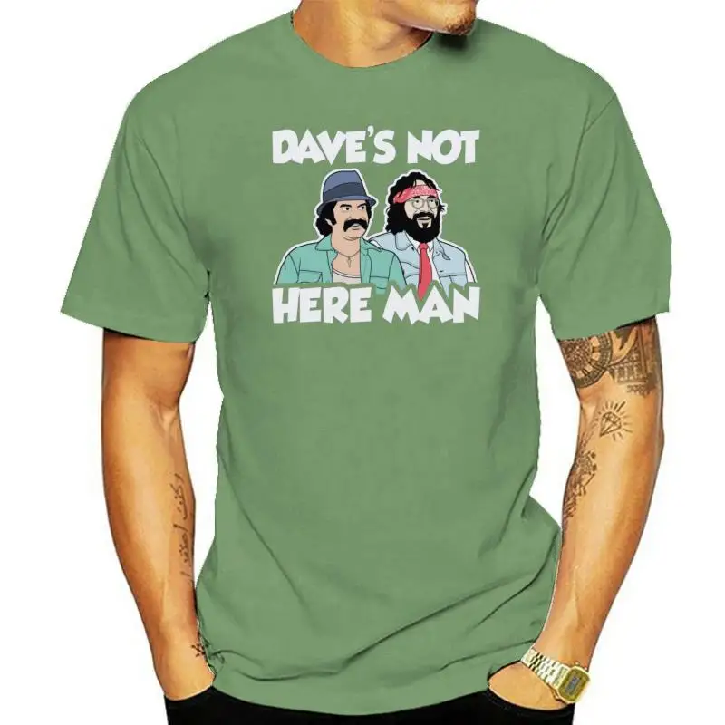 Summer Fashion Short Sleeves 100% Cotton Cheech & Chong Unofficial Dave'S Not Here Man Stoner T-Shirt Design Your Own T Shirt