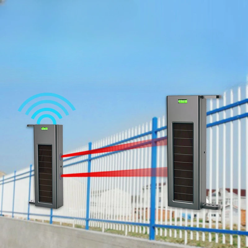 Solar wireless infrared radiation outdoor wall doors and windows infrared anti-theft detection and security alarm system