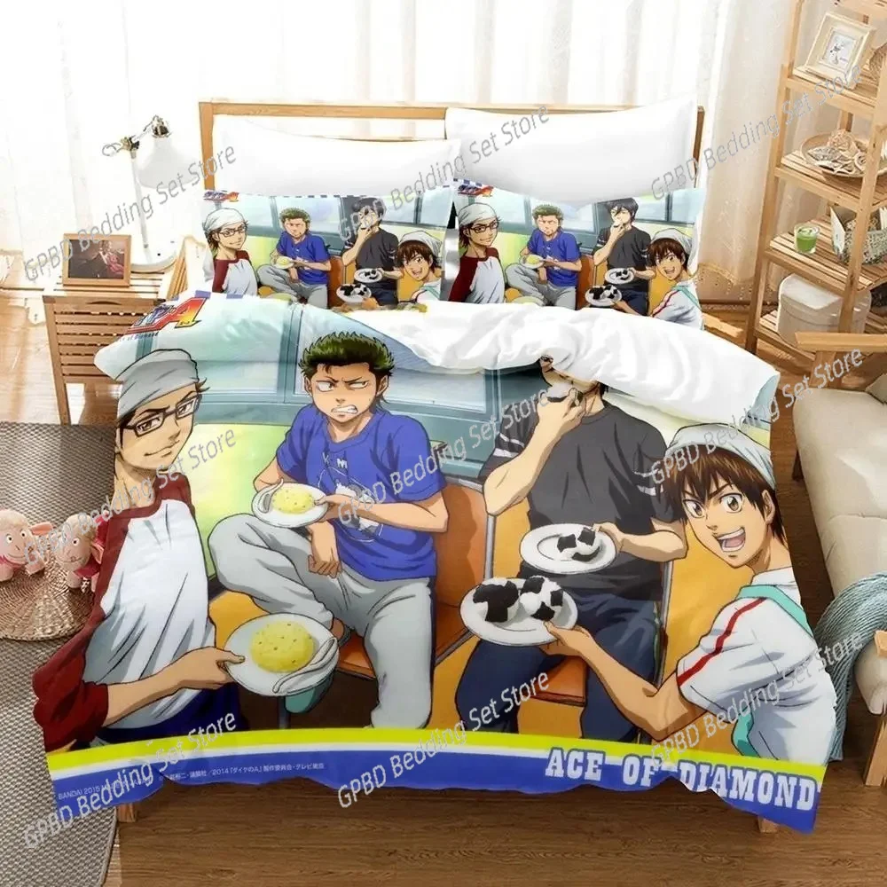 Anime Ace of the Diamond Bedding Set Duvet Cover Comforter Bed Set Quilt Cover Pillowcase King Queen Twin Size Boys Girl Adult